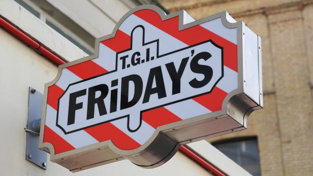 T.G.I. Fridays sign in London, Uk