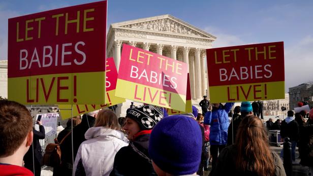 Abtreibungsgegner vor dem Supreme Court, dem Obersten Gerichtshof der Vereinigten Staaten, im Jänner 2019.