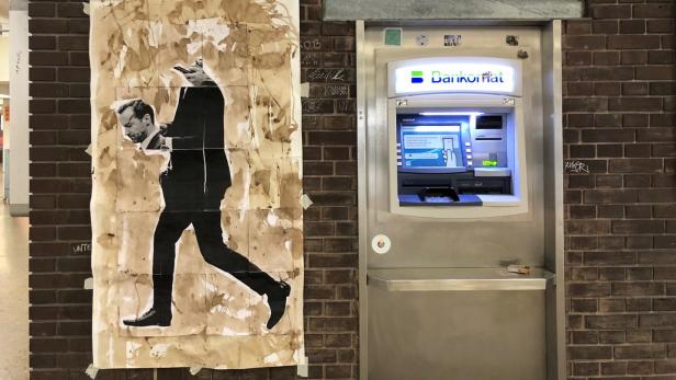 Collage von Leonard Alberti - neben dem Bankomaten