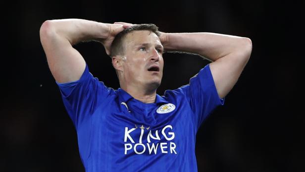 Leicester City's Robert Huth looks dejected