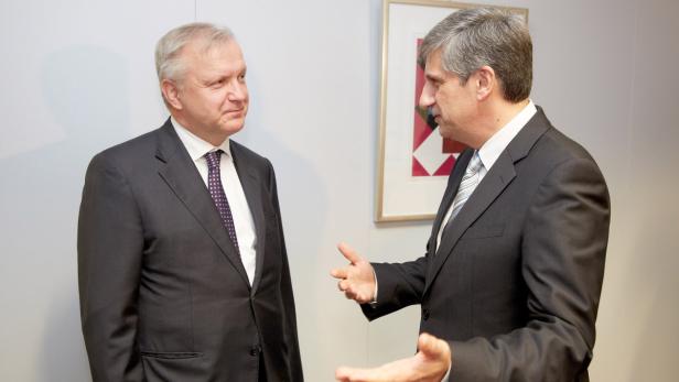 Vizekanzler Michael Spindelegger und der Vize-Präsident der EU-Kommission, Olli Rehn.