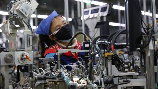 Die Elektronikindustrie bekommt Lieferunterbrechungen besonders rasch zu spüren: Produktion in Sihong in der Provinz Jiangsu