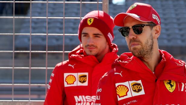 Die Ferrari-Piloten Leclerc und Vettel