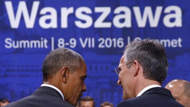 Demonstrativer Schulterschluss: US-Präsident Obama und NATO-Generalsekretär Stoltenberg.