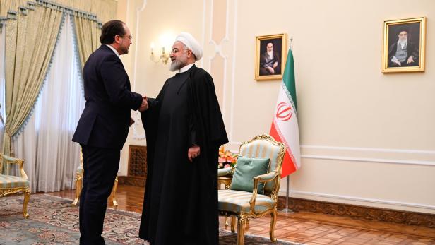 Außenminister Schallenberg traf mit Irans Präsidenten Hassan Rohani zusammen