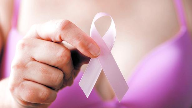 Woman Holding Breast Cancer Awareness Ribbon, Pink Healthcare Examination Reminder
