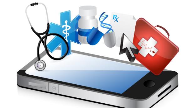 smartphone medical concept illustration design over a white background