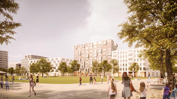 Eine Schule, eine Musikschule, Wohnungen, Geschäfte und ein Park: Bis 2026 entsteht an der Laxenburger Straßer ein ganz neuer Stadtteil in Favoriten