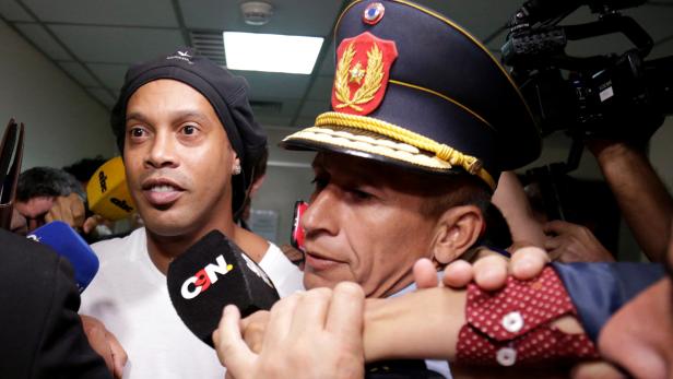 Ronaldinho leaves Paraguay's Supreme Court after testifying in Asuncion