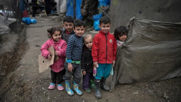 Kinder im Flüchtlingslager Moria auf Lesbos