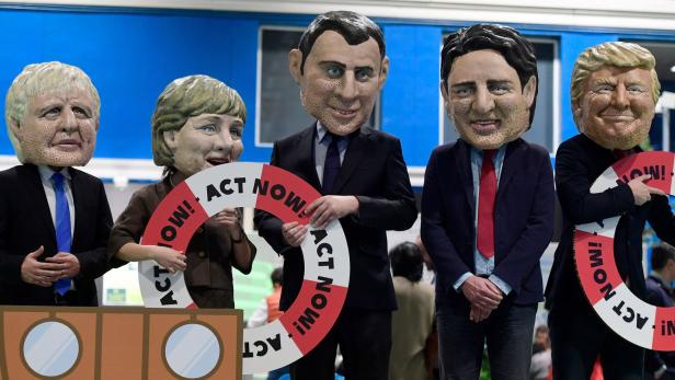 Aufruf an die G7 zum Handeln - hier vor dem Klimagipfel: Johnson, Merkel, Macron, Trudeau, Trump