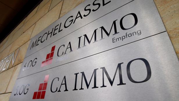 FILE PHOTO: Logos of Austrian property goup CA Immo are pictured at the entrance of an office building in Vienna