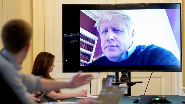 Britain's PM Johnson chairs COVID-19 meeting in London