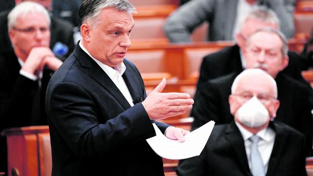 Hungarian PM Orban speaks to parliament