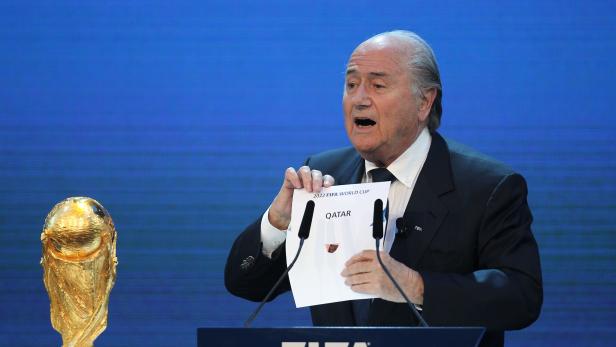 Joseph S. Blatter bei der Vergabe der Fußball-WM 2022