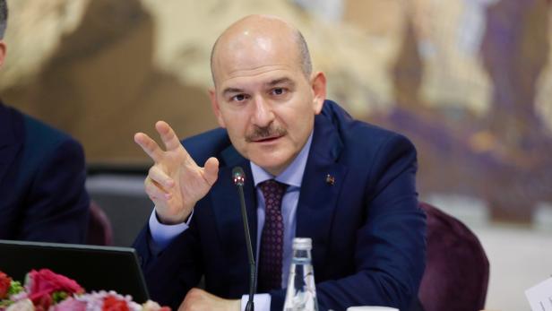 FILE PHOTO: Turkish Interior Minister Soylu speaks during a news conference in Istanbul