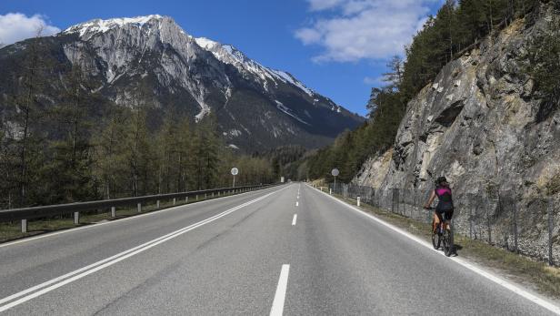 Die Fernpassstrecke in Tirol war nahezu leer gefegt