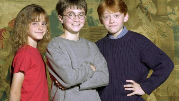 Emma Watson mit ihren Kollegen Daniel Radcliff und Rupert Grint