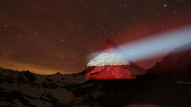 Matterhorn in Rot-Weiß-Rot: Schweizer wünschen "schnelle Erholung"