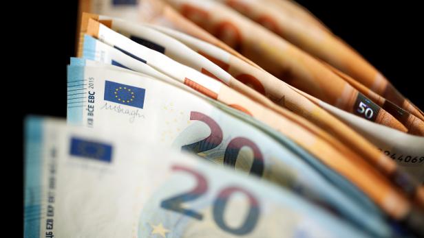 FILE PHOTO: 50 and 20 Euro banknotes are displayed in this picture illustration