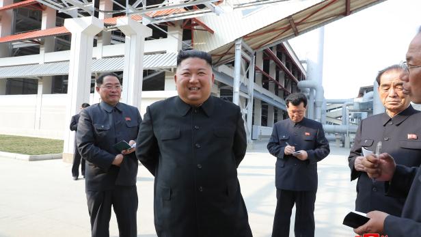 Korean leader Kim Jong-un attends factory completion ceremony in North Korea 