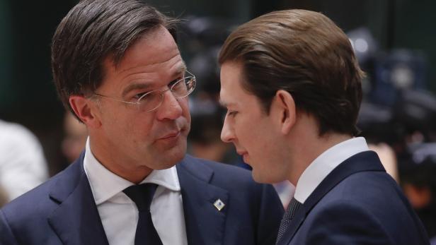 Hollands Ministerpräsident Mark Rutte und Sebastian Kurz (Archivbild) bilden zusammen 50 Prozent der selbsternannten &quot;sparsamen vier&quot;.