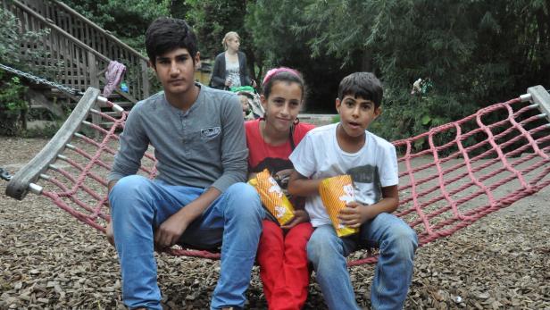 Ausflug nach Schönbrunn: Mohamad, Fatima und Led sind mit ihren Eltern zu Fuß von Syrien nach Österreich geflüchtet.