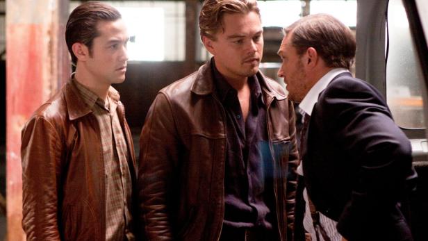 Joseph Gordon-Levitt, Leonardo DiCaprio und Tom Hardy in einer Szene aus dem Film „Inception“.