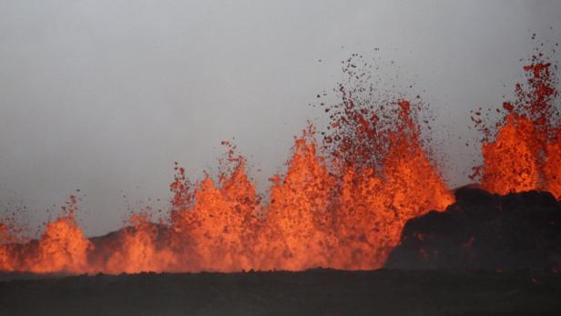 Lava fließt nach dem Ausbruch des Bardabunga-Vulkans.