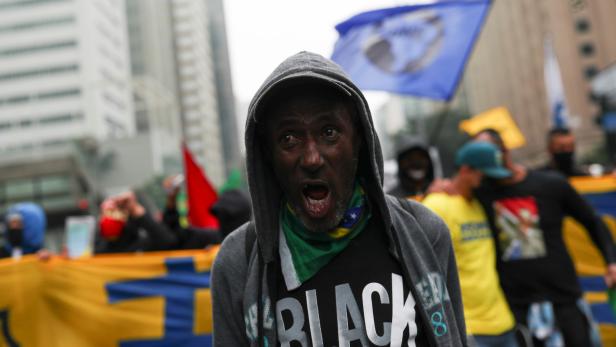 Protest against racism and fascism in Sao Paulo
