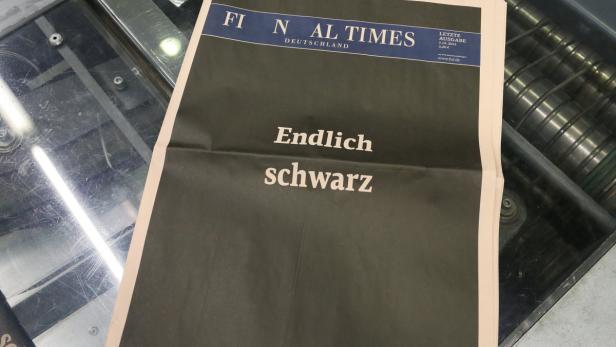 Die Titelseite der Financial Times Deutschland zeigt die Schlagzeile „Endlich schwarz“.