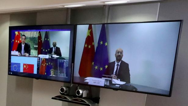 Von Spannungen überschatteter EU-Gipfel mit China angelaufen