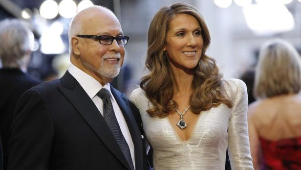 Céline Dion mit René Angélil auf dem roten Teppich.
