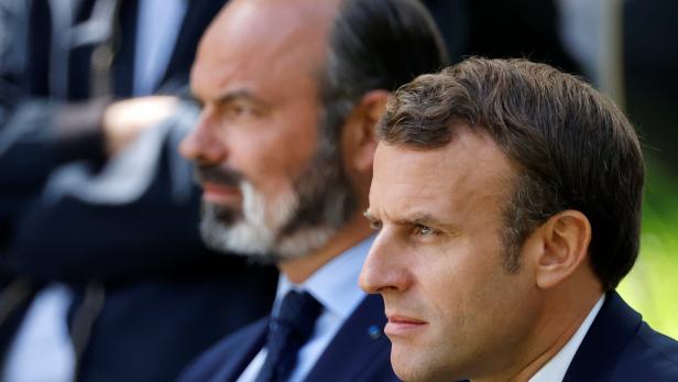 Macron und nunmehr Ex-Regierungschef Edouard Philippe