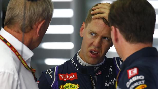 Vettel während seiner Zeit bei Red Bull mit Helmut Marko
