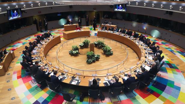 Der erste echte EU-Gipfel seit Februar: Sitzungssaal im EU-Ratsgebäude in Brüssel