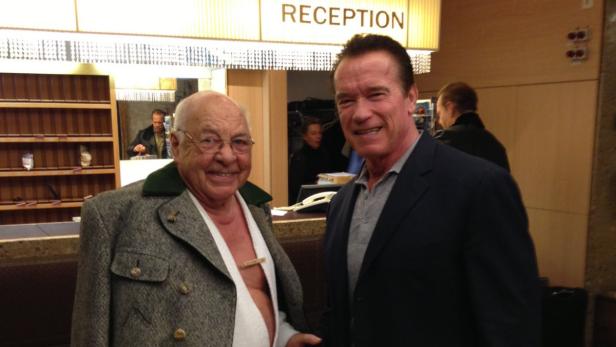 Ernst Royer mit Freund Arnold Schwarzenegger.