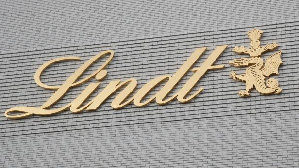 Logo of Swiss chocolatier Lindt & Spruengli is seen in Kilchberg