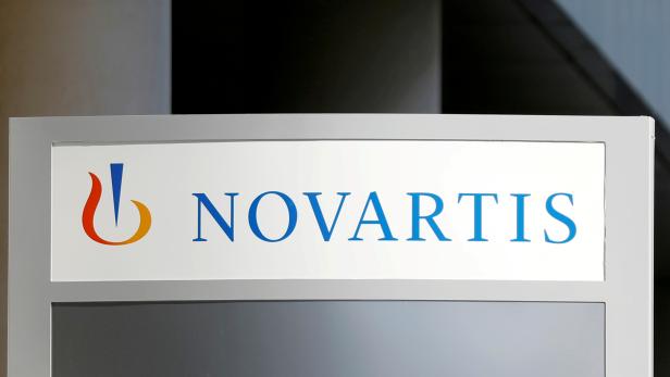 FILE PHOTO: The logo of Swiss drugmaker Novartis is pictured at the French company's headquarters in Rueil-Malmaison