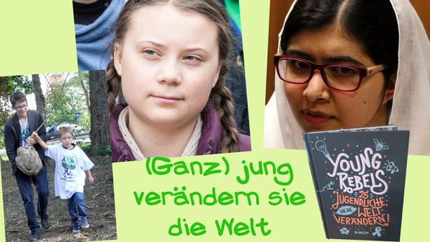 Felix Finkbeiner - mit Johannes (damals 5 1/2) pflanzen in Krems einen der Bäume bei einer Plant-for-the-Planet-Akademie, Greta Thunberg und Malala Yousafzai - Young Rebels...