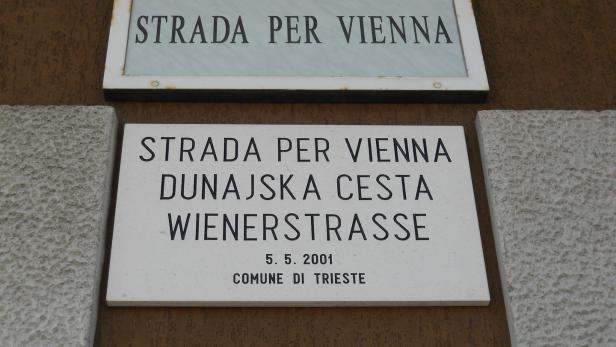 Triester Straße und Strada per Vienna heißt sie an den Ausgangspunkten, dazwischen Wiener Straße, Slovenska, Dunajska, Tržaška, und Partizanska. Man nennt sie die Straße mit den sieben Namen.