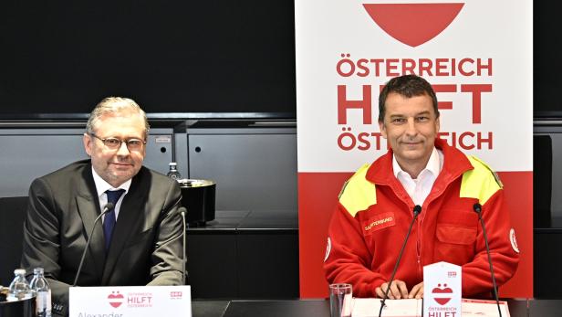 ORF-General Alexander Wrabetz mit Wolfgang Dihanits vom Samariterbund.