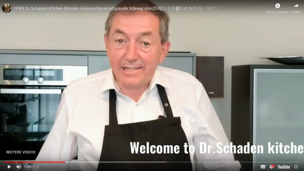 Heinz Schaden als Youtuber: Kochvideos mit chinesischem Untertitel