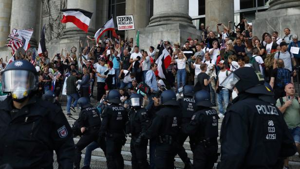 Demonstration against the German government's COVID-19 restrictions in Berlin