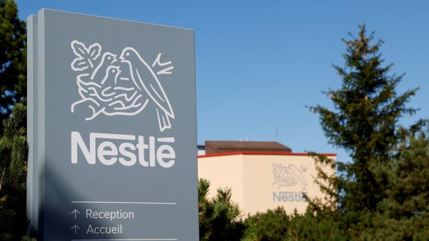 FILE PHOTO: Logo is pictured on the Nestle research center in Lausanne