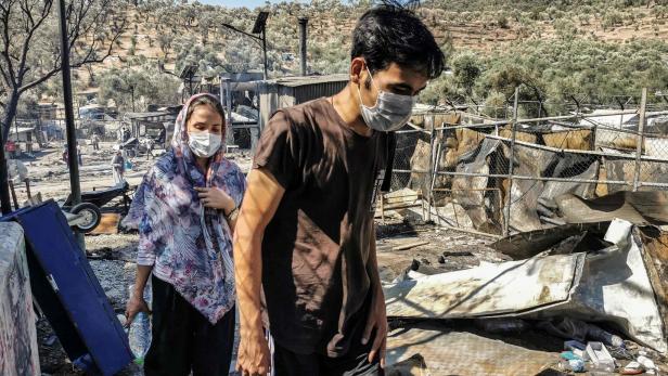 Das Lager auf Lesbos ist komplett zerstört
