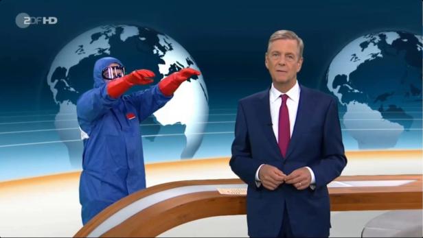 Mann in Schutzkleidung tauchte live in ZDF-Nachrichten auf