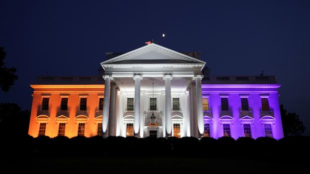 White House is illuminated to honor the centennial of the 19th ammendment that gave women the right to vote,  Washington