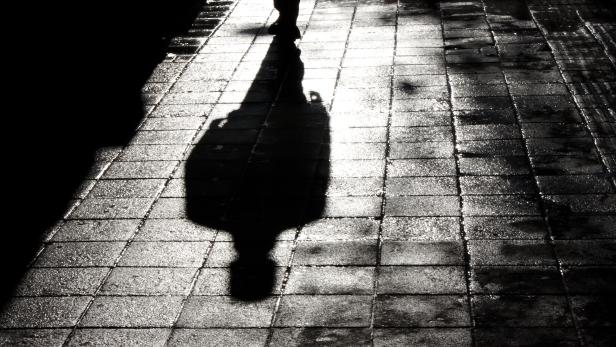 One man alone in the dark shadow silhouette