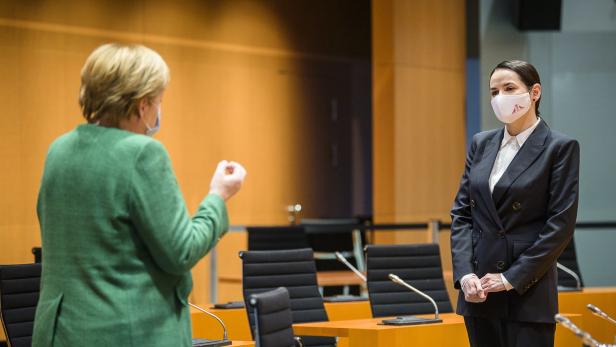 Belarus: Oppositionsführerin Tichanowskaja traf Merkel